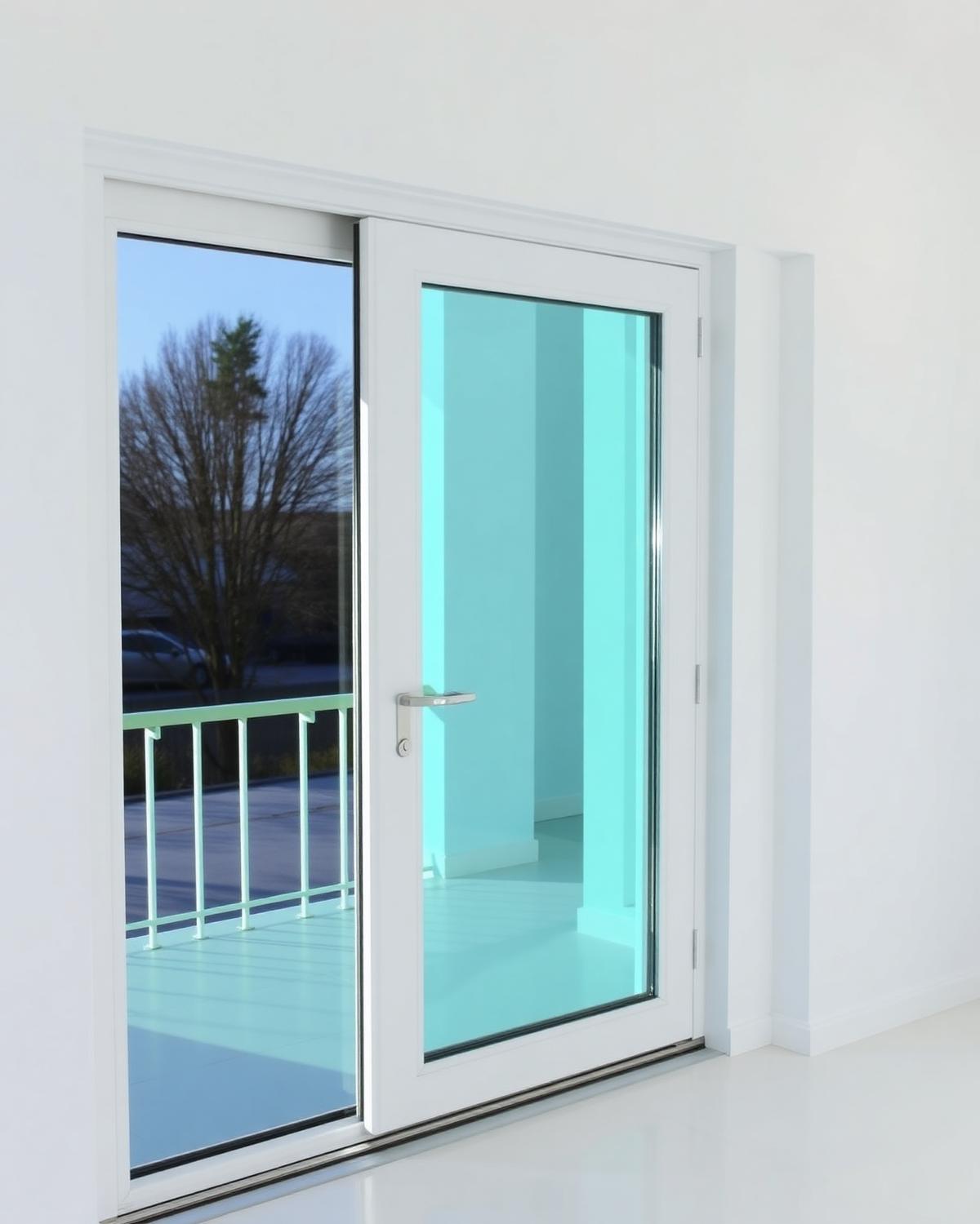Beyaz PVC sürme balkon kapısı detayı